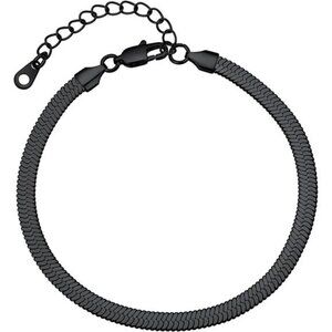 316L Stainless Steel Herringbone Flat Chain Bracelets/Anklets,